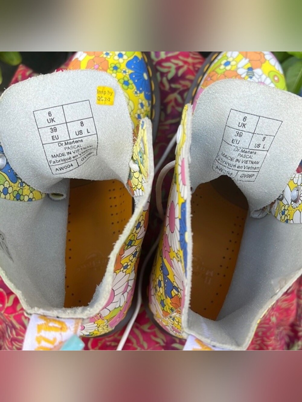 Dr. Martens RARE Pascal Daisy Retro  Floral Lace-Up Boots. Size 8 - Picture 2 of 15